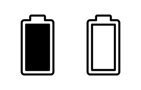 Battery icon vector illustration. battery charging sign and symbol. battery charge levelのイラスト素材