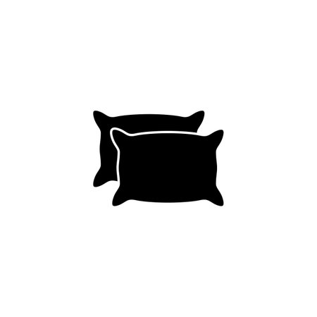Pillow icon vector illustration. Pillow sign and symbol. Comfortable fluffy pillowのイラスト素材