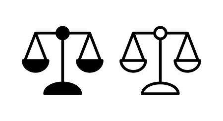 Scales icon vector illustration. Law scale icon. Justice sign and symbolのイラスト素材