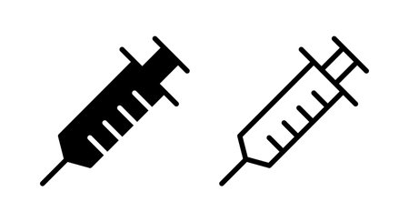 Syringe icon vector illustration. injection sign and symbol. vaccine iconのイラスト素材