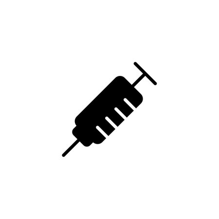 Syringe icon vector illustration. injection sign and symbol. vaccine iconのイラスト素材