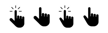 Hand cursor icon vector for web and mobile app. cursor sign and symbol. hand cursor icon clikのイラスト素材