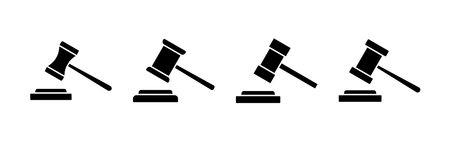 Gavel icon vector for web and mobile app. judge gavel sign and symbol. law icon. auction hammerのイラスト素材