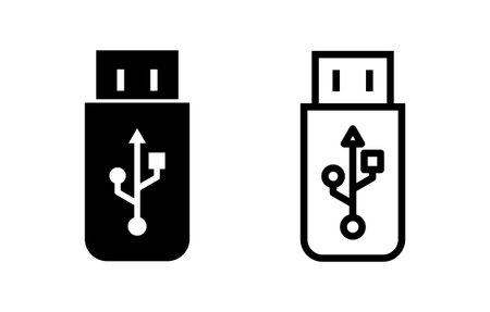 Usb icon vector illustration. Flash disk sign and symbol. flash drive sign.のイラスト素材
