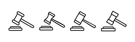 Gavel icon vector for web and mobile app. judge gavel sign and symbol. law icon. auction hammerのイラスト素材