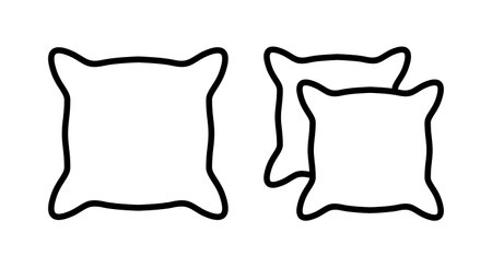 Pillow icon vector illustration. Pillow sign and symbol. Comfortable fluffy pillowのイラスト素材