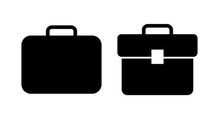 Briefcase icon vector illustration. suitcase sign and symbol. luggage symbol.のイラスト素材