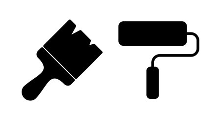 Paint icon vector illustration. paint brush sign and symbol. paint roller icon vectorのイラスト素材