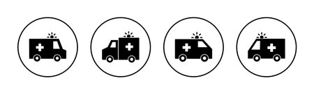 Ambulance icon vector for web and mobile app. ambulance truck sign and symbol. ambulance carのイラスト素材