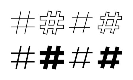 Hashtag icon vector for web and mobile app. hashtag sign and symbolのイラスト素材