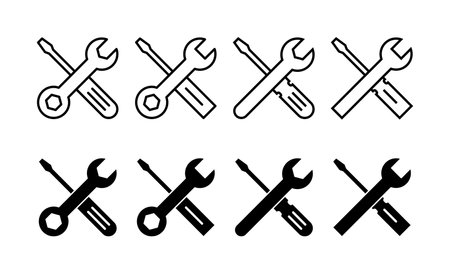 Repair tools icon vector for web and mobile app. tool sign and symbol. setting icon. Wrench and screwdriver. Serviceのイラスト素材