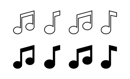 Music icon vector for web and mobile app. note music sign and symbolのイラスト素材