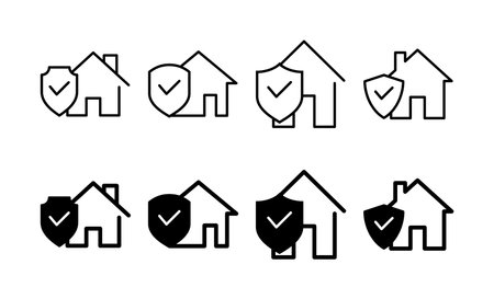 home insurance icon vector for web and mobile app. home protection sign and symbolのイラスト素材