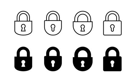 Lock icon vector for web and mobile app. Padlock sign and symbol. Encryption icon. Security symbolのイラスト素材