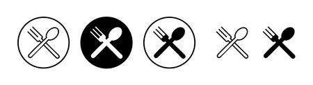 spoon and fork icon vector illustration. spoon, fork and knife icon vector. restaurant sign and symbolのイラスト素材