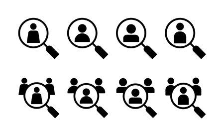 Hiring icon vector for web and mobile app. Search job vacancy sign and symbol. Human resources concept. Recruitmentのイラスト素材