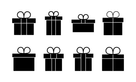 Gift icon vector for web and mobile app. gift sign and symbol. birthday giftのイラスト素材