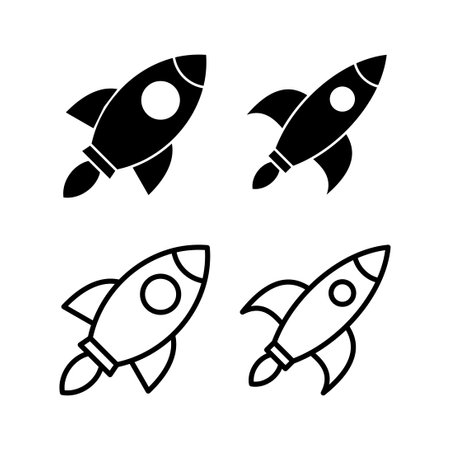 Rocket icon vector illustration. Startup sign and symbol. rocket launcher iconのイラスト素材