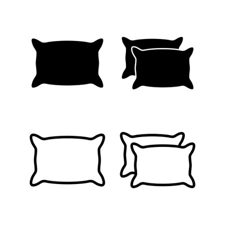 Pillow icon vector illustration. Pillow sign and symbol. Comfortable fluffy pillowのイラスト素材