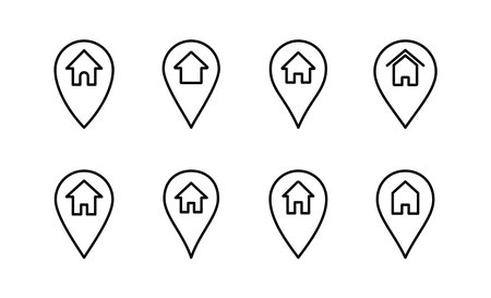 Address icon vector for web and mobile app. home location sign and symbol. pinpointのイラスト素材