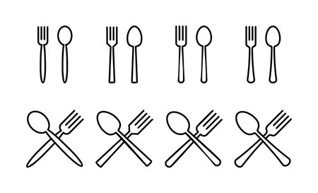spoon and fork icon vector for web and mobile app. spoon, fork and knife icon vector. restaurant sign and symbolのイラスト素材