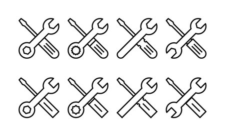 Repair tools icon vector for web and mobile app. tool sign and symbol. setting icon. Wrench and screwdriver. Serviceのイラスト素材