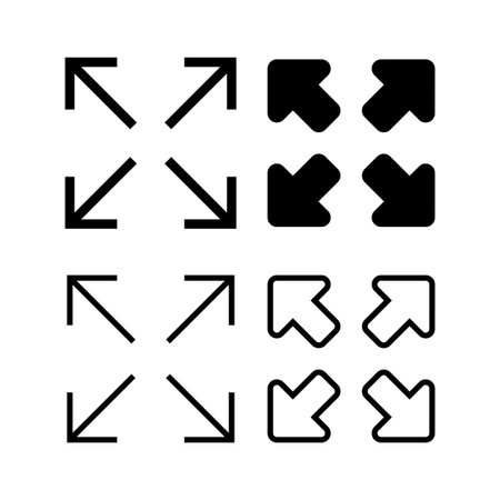 Fullscreen Icon vector illustration. Expand to full screen sign and symbol. Arrows symbolのイラスト素材