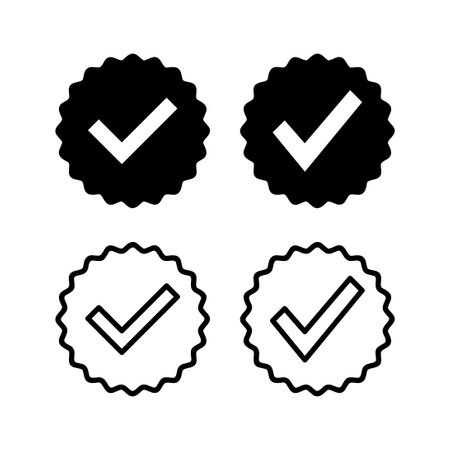 Approved icon vector illustration. Certified Medal Icon. check markのイラスト素材