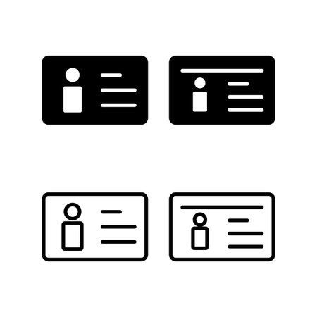 License icon vector illustration. ID card icon. driver license, staff identification cardのイラスト素材