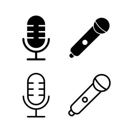 Microphone icon vector illustration. karaoke sign and symbolのイラスト素材