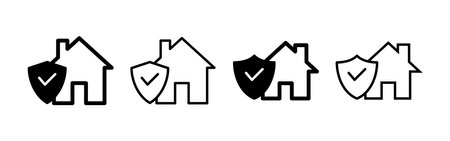home insurance icon vector for web and mobile app. home protection sign and symbolのイラスト素材
