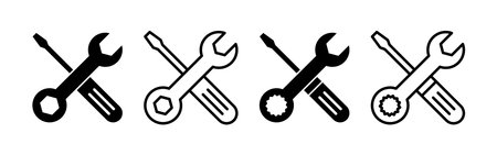 Repair tools icon vector for web and mobile app. tool sign and symbol. setting icon. Wrench and screwdriver. Serviceのイラスト素材