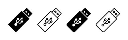 Usb icon vector for web and mobile app. Flash disk sign and symbol. flash drive sign.のイラスト素材