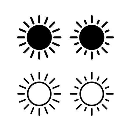 Sun icon vector illustration. Brightness sign and symbol.のイラスト素材