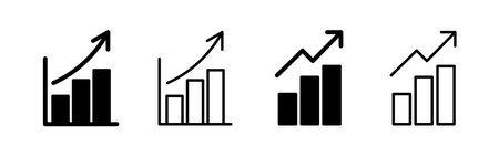 Growing graph Icon vector for web and mobile app. Chart sign and symbol. diagram iconのイラスト素材