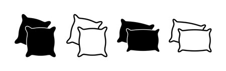 Pillow icon vector for web and mobile app. Pillow sign and symbol. Comfortable fluffy pillowのイラスト素材