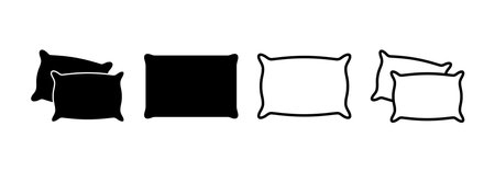 Pillow icon vector for web and mobile app. Pillow sign and symbol. Comfortable fluffy pillowのイラスト素材