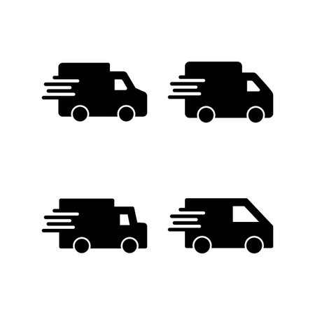 Delivery truck icon vector illustration. Delivery truck sign and symbol. Shipping fast delivery iconのイラスト素材