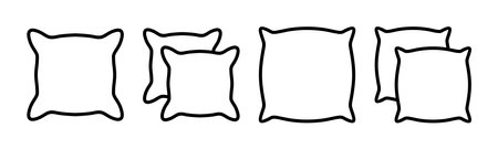 Pillow icon vector illustration. Pillow sign and symbol. Comfortable fluffy pillowのイラスト素材