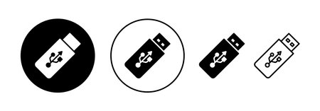 Usb icon vector for web and mobile app. Flash disk sign and symbol. flash drive sign.のイラスト素材