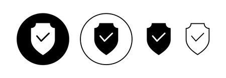 Shield check mark icon vector for web and mobile app. Protection approve sign. Insurance iconのイラスト素材