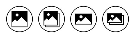 Picture icon set illustration. photo gallery sign and symbol. image iconのイラスト素材