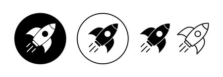 Rocket icon vector for web and mobile app. Startup sign and symbol. rocket launcher iconのイラスト素材