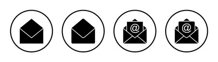 Mail icon set illustration. email sign and symbol. E-mail icon. Envelope iconのイラスト素材