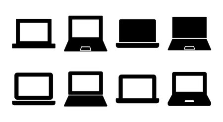 Laptop icon set illustration. computer sign and symbolのイラスト素材