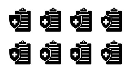 Medical insurance icon set illustration. health insurance sign and symbolのイラスト素材