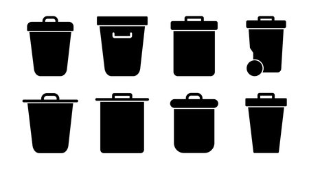 Trash icon set illustration. trash can icon. delete sign and symbol.のイラスト素材