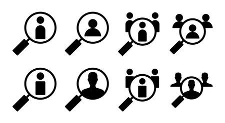 Hiring icon set illustration. Search job vacancy sign and symbol. Human resources concept. Recruitmentのイラスト素材
