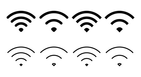Wifi icon set illustration. signal sign and symbol. Wireless  iconのイラスト素材