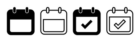 Calendar icon set illustration. Calender sign and symbol. Schedule icon symbolのイラスト素材